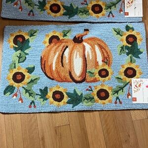 Pumpkin and Sunflower Accent fall harvest thanksgiving Rug